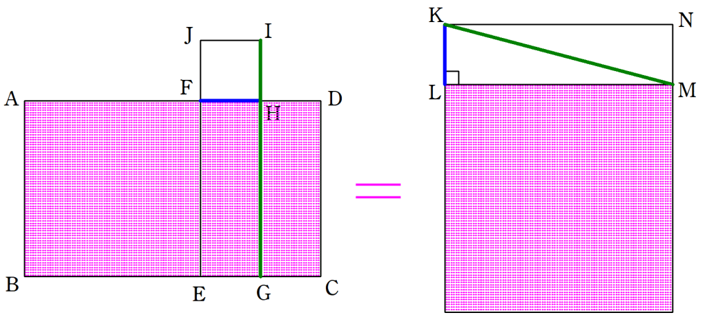 長方形から正方形への作図